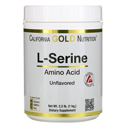 California Gold Nutrition, L-серин, AjiPure, порошок без ароматизаторов, 1 кг (2,2 фунта)