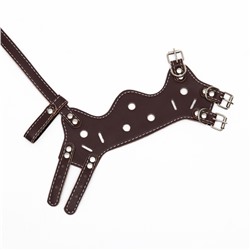 Намордник из прессованной кожи регулируемый, №2, ДН 5 см, ОМ 15-22 см, коричневый
