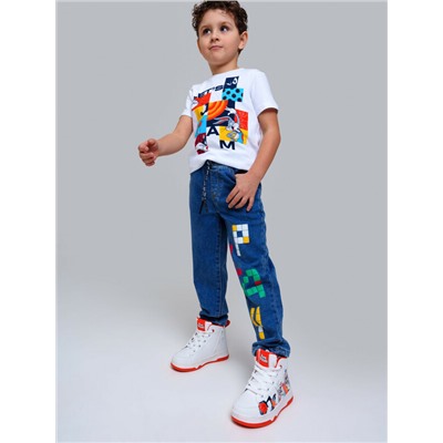 Брюки текстильные джинсовые для мальчиков