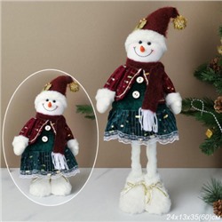 Новогоднее украшение Снеговик на телескопических ножках 35/60 см / SH056-2 /уп 72/