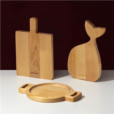 Подарочный набор посуды Adelica, 3 предмета: доски разделочные, для подачи, дерево берёза