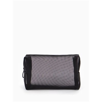Косметичка Classic, полупрозрачная, на молнии, чёрная