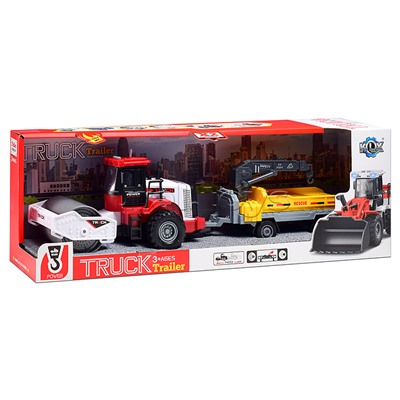 Машина "Каток с прицепом" 1:43 (свет,звук) в коробке