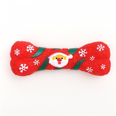 Игрушка для собак пищащая «Новогодняя кость», виниловая, 18×5.6×4 см