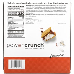 BNRG, Power Crunch Protein Energy Bar, S'mores, 12 Bars, 1.4 oz (40 g) Each