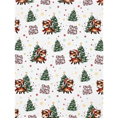 Бумага упаковочная глянцевая «Новый год 2026», лошадь, 70×100 см