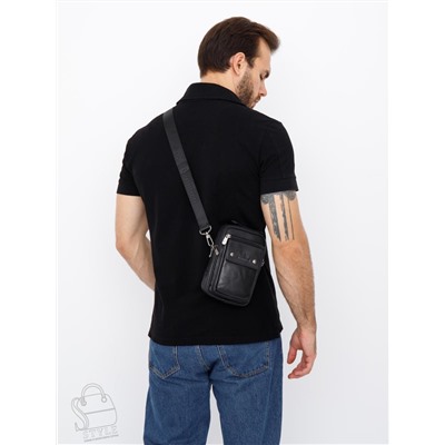 Сумка мужская кожаная 3131 black Fuzhiniao