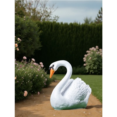 Садовая фигура из полистоуна «Лебедь», 40×37×25 см