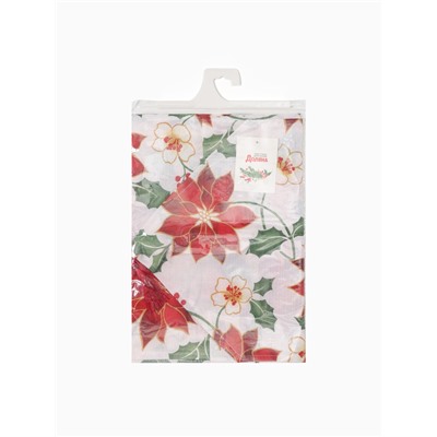 Дорожка на стол «Доляна. Новогодние цветы», белая, 35×180 см