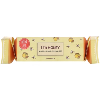 Tony Moly, I'm Honey (мед), маска и крем для рук, набор из 4 предметов