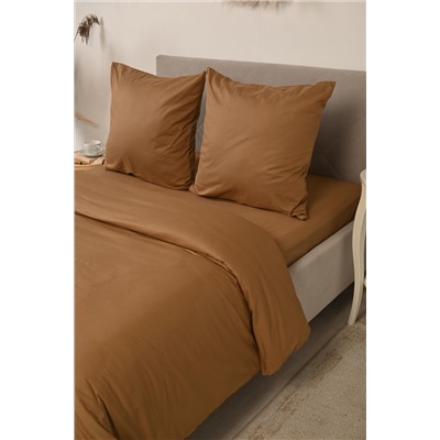 КПБ поплин Молочный шоколад с простыней на резинке