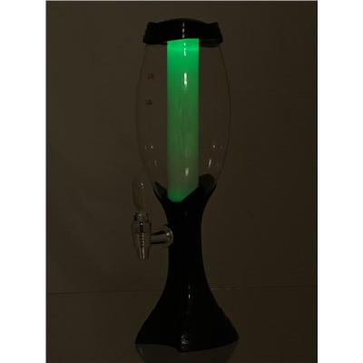 Башня пивная «Вавилон», колба 2 л, подсветка, батарейки Ag10, пластик, чёрная