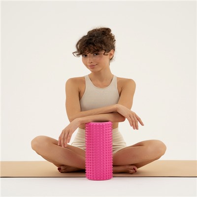 Ролик массажный Sangh, 33×12 см, цвет светло-розовый