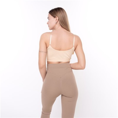 Легинсы спортивные женские Mark Formelle, кофе, размер 44 (S)