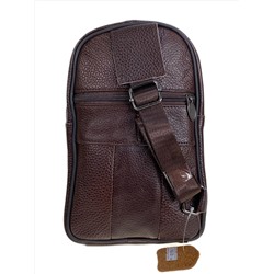 Сумка мужская через плечо из натуральной кожи, цвет коричневый