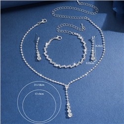 Комплект бижутерии вечерний: Колье, Серьги и Браслет. "Капельки"