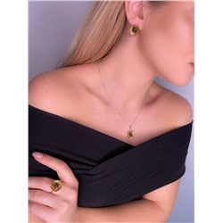 Серьги из серебра с нат.гранатом и золочением родированные 925 пробы с-3598рз404