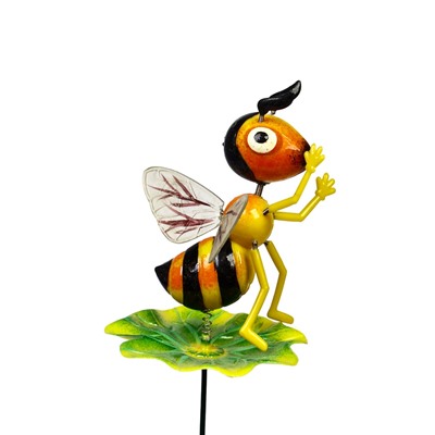 Штекер садовый «Пчёлка на листочке», h=60 см, МИКС, Greengo