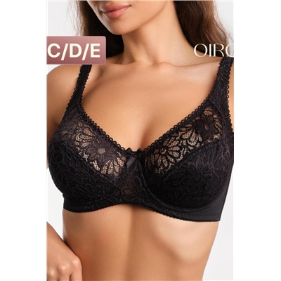 Бюстгальтер кружевной OIRO с цветочным принтом MARTA 2806 (Черный)