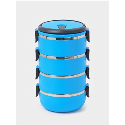 Ланч бокс Доляна «Доляна», 2 л, 14×26 см, сохраняет тепло 3 ч, нержавеющая сталь, синий