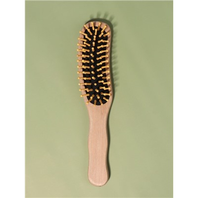 Расчёска массажная, деревянная, 5×22 см, цвет «светлое дерево»