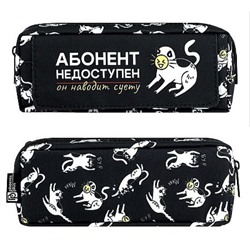 Пенал-косметичка 200х70х50 мм 72221 "СУЕТЛИВЫЙ КОТ" полиэстер Феникс