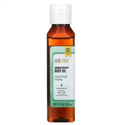 Aura Cacia, Ароматерапевтическое масло для тела, легкое дыхание эвкалипта, 4 жидких унции (118 мл)