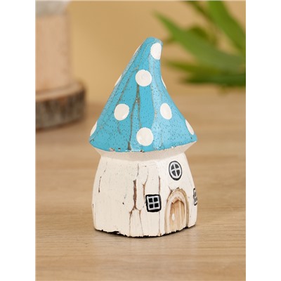 Сувенир «Гномий домик», 5.5×5.5×10 см, дерево, бело-синий