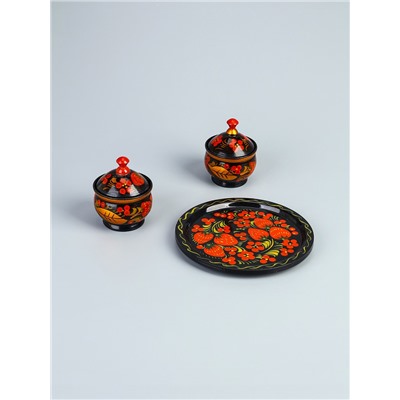 УЦЕНКА Набор специй «Земляничка», средний, 15×15×6 см, хохлома