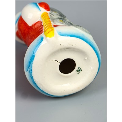 УЦЕНКА Сувенир «Дед Мороз Снеговей», красная шуба, 10 см, фарфор