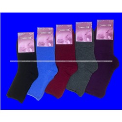 Термоноски женские шерсть + ангора внутри махра со слабой резинкой однотонные