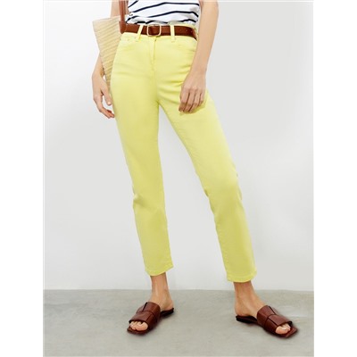 Укороченные прямые джинсы из супер-эластичного денима