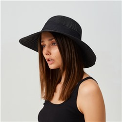 Шляпа женская MINAKU Beach, размер 56-58, чёрная