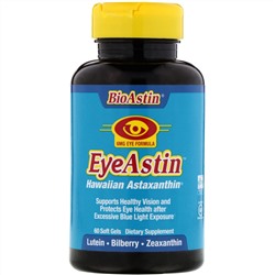 Nutrex Hawaii, BioAstin, EyeAstin, Hawaiian Astaxanthin, 6 mg, 60 Softgels