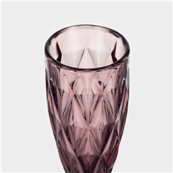 Бокалы для шампанского Magistro «Круиз», 160 мл, 7×20 см, стекло, набор 6 шт., розовые