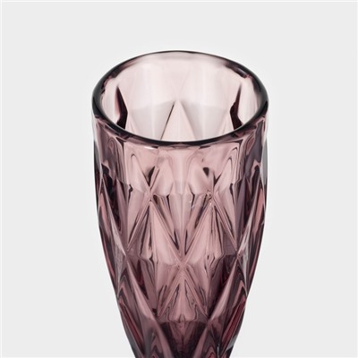 Бокалы для шампанского Magistro «Круиз», 160 мл, 7×20 см, стекло, набор 6 шт., розовые