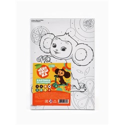 Картина по номерам с подрамником «Чебурашка на самокате», 21×15 см