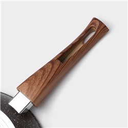 Сковорода Magistro Granit, d=24 см, съёмная ручка soft-touch, антипригарное покрытие, индукция, кованый алюминий, чёрная