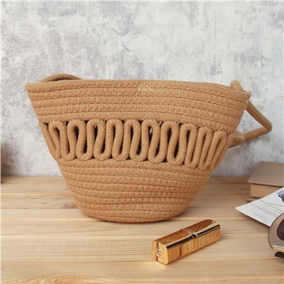 Сумка плетеная 21x15x9 / DW-10 /уп 100/коричневая