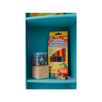 Карандаши Calligrata, цветные, двусторонние, 24 цвета, 12 шт., трёхгранные, деревянные