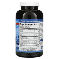 Carlson Labs, Wild Caught, Elite Omega-3 Gems, отборные омега-3 кислоты, натуральный лимонный вкус, 1600 мг, 180 капсул