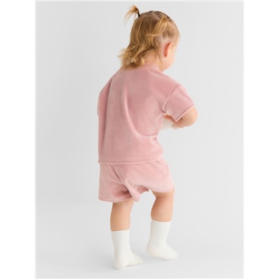 Костюм (шорты и футболка) Крошка Я Plushy, р. 74-80 см, розовый
