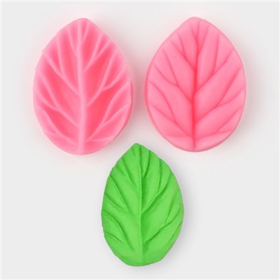 Молд кондитерский «Лист вишни», силикон, 2 части 7.5×5.5 см, МИКС