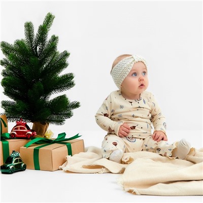 Костюм детский (джемпер и брюки) «Крошка Я. Новогодние игрушки», рост 68-74 см