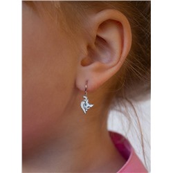 Серьги детские из серебра с эмалью родированные - Кошки 925 пробы 5061эр2