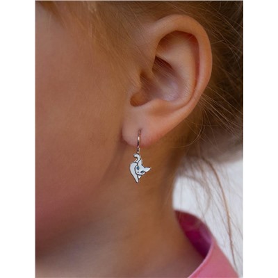Серьги детские из серебра с эмалью родированные - Кошки 925 пробы 5061эр2