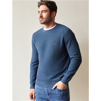 Джемпер фактурной вязки из хлопка с нейлоном