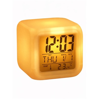 Часы - будильник LB-03, дата, температура, подсветка, белый
