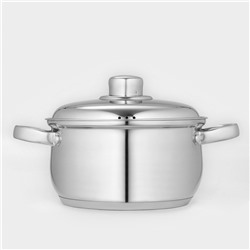 Кастрюля Катунь «Гретта», 2.5 л, d=18 см, капсульное дно, индукция, нержавеющая сталь