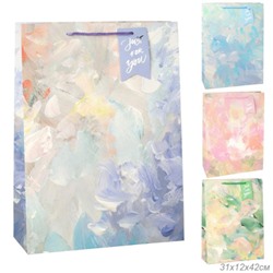 Пакет подарочный 31х42х12см Цветы / 6502ХL /уп 12/300/210 г